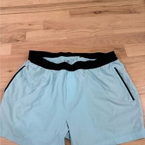 Rhône Light Blue Men's Athletic Shorts with Black Waistband
